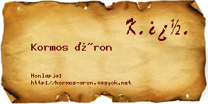 Kormos Áron névjegykártya